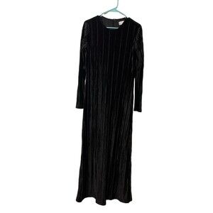 AC & Co Women’s Black Long Sleeve Velvet Bodycon Maxi Dress Size Small